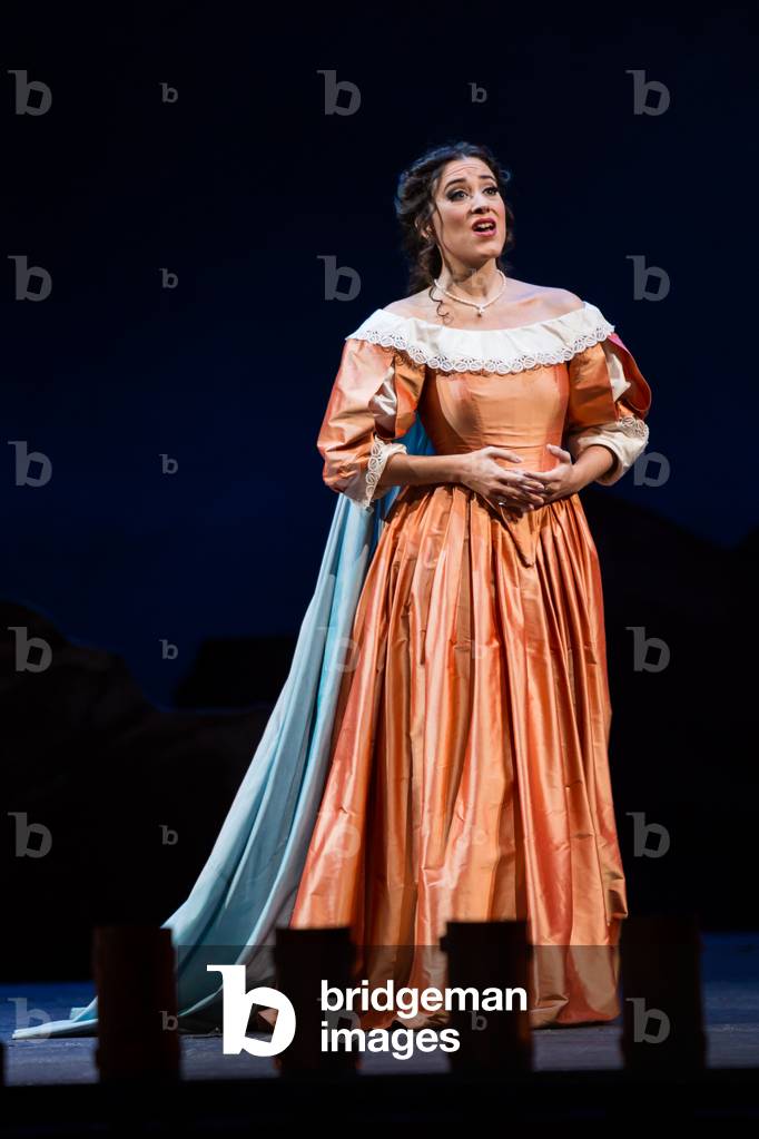 Leonor Bonilla as Miss Lucia in the opera 'Lucia di Lammermoor', rehearsal at Teatro de la Maestranza, October 2018 (photo)