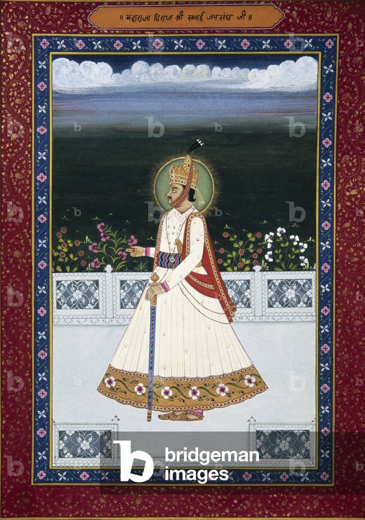 Painting of Sawai Jai Singh Ex-Ruler, Jaipur, Founder (1700-1743), Rajasthan, India