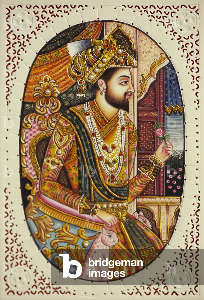 Miniature Painting on Ivory Mughal Emperor Shah Jahan