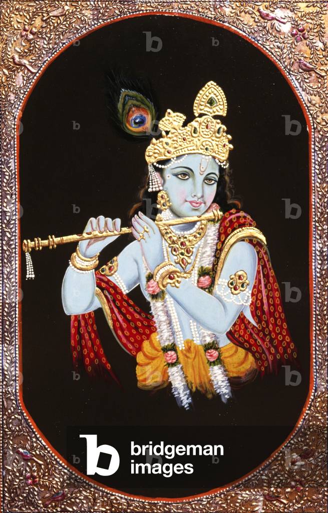 Painting of God Krishna, India