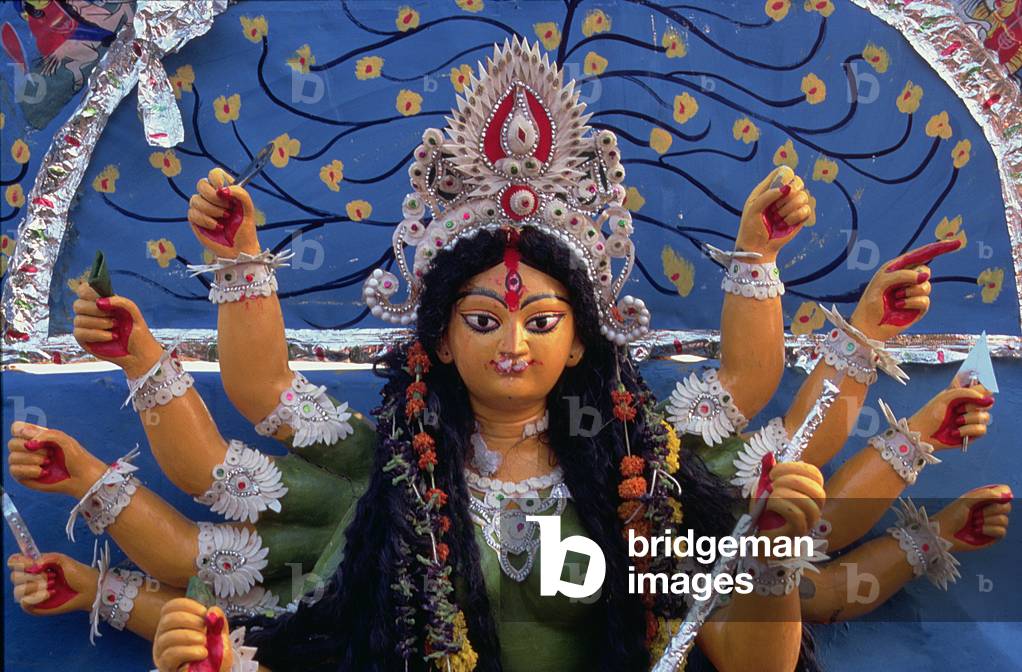 Statue of the Goddess Durga from the Durga Pooja Festival, Calcutta (photo)