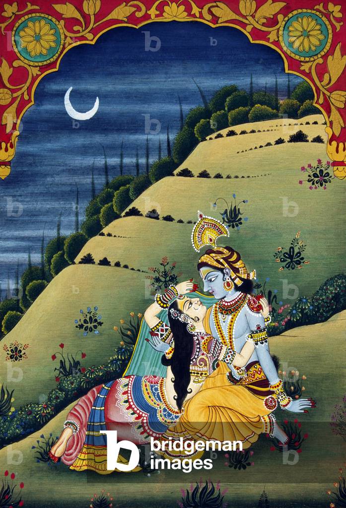 Radha Krishna Miniature Painting on Paper
