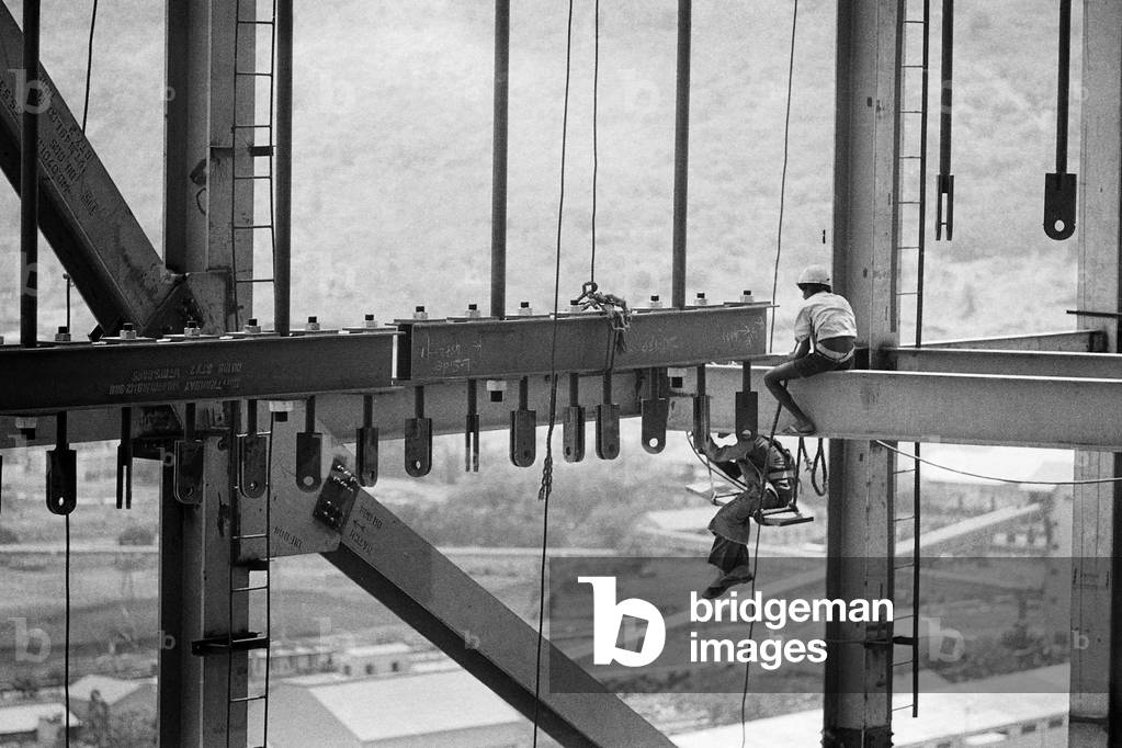 Tata Electric Power Plant, Under Construction, Mumbai, 1981 (b/w photo)