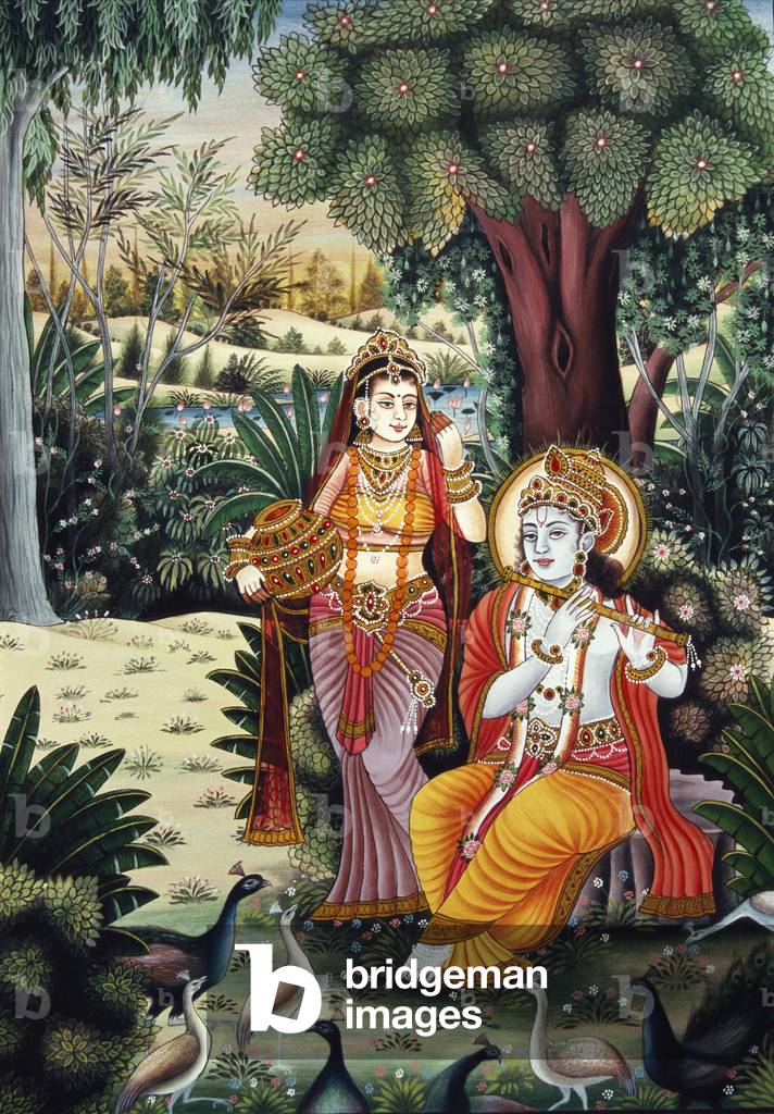 Radha Krishna Miniature Painting on Paper
