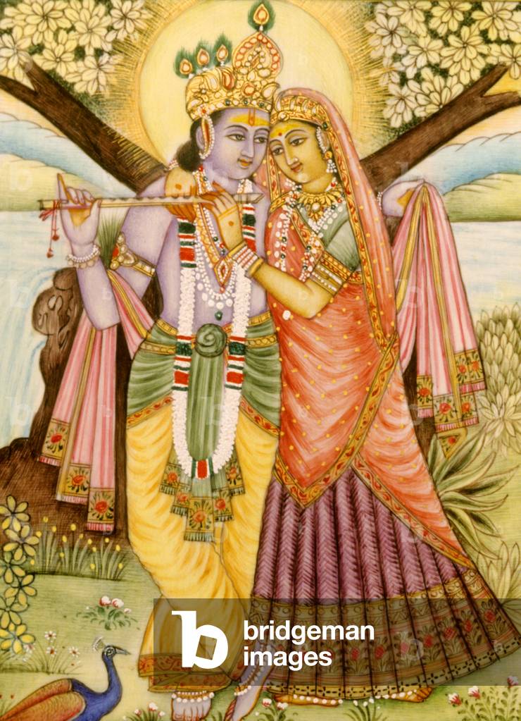 Radha Krishna Miniature Painting on Ivory