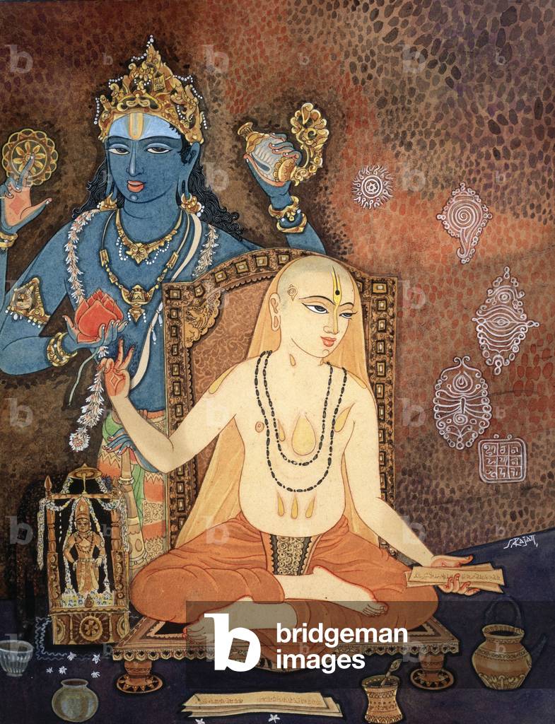 Hindu Monk (colour litho)