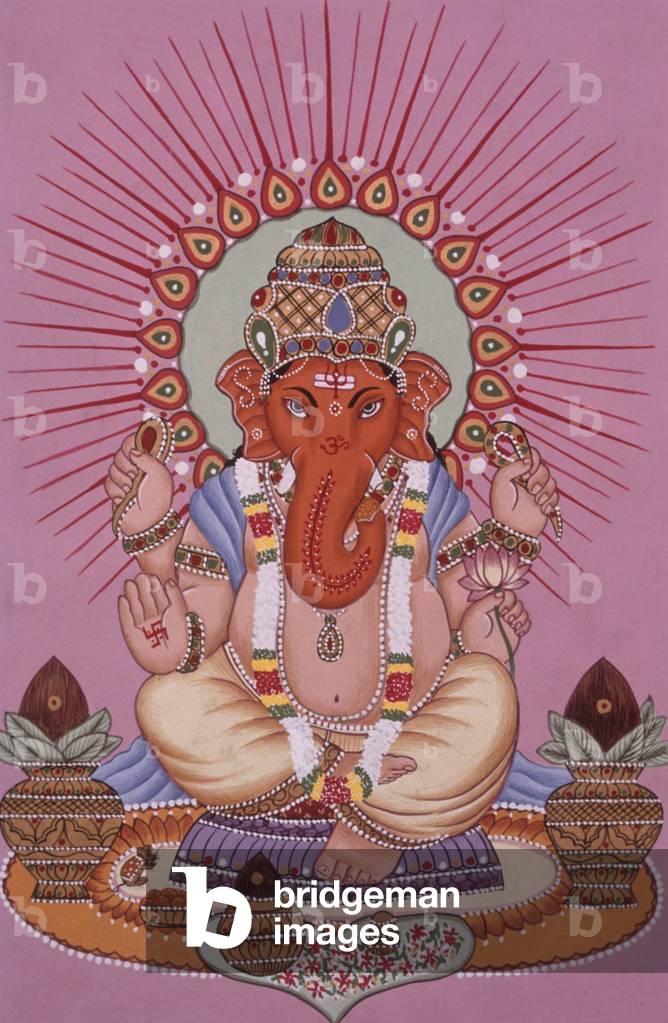 Lord Ganesh Ganpati Miniature Painting on Paper