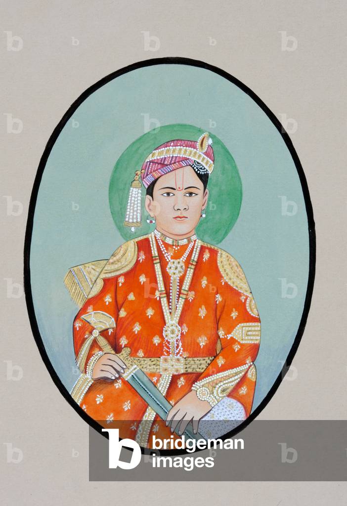 Miniature Painting of Maharaja Ganga Singh Bikaner, 1887