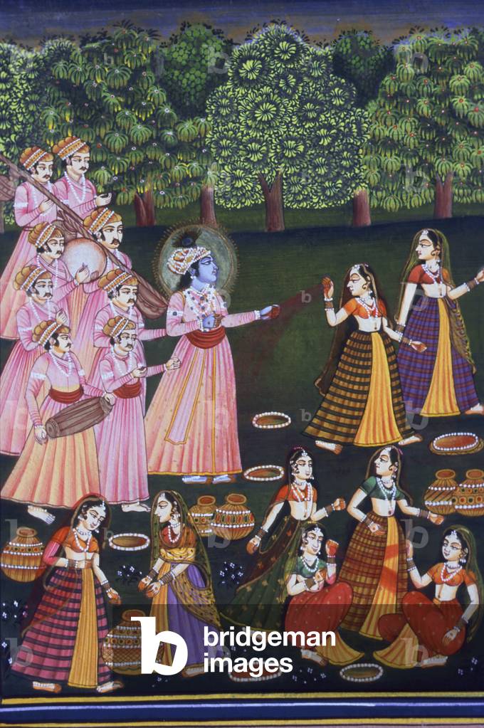 Picture of Krishna Playing Holi with Gopies (Nalkdwral Pichwai Chool), India