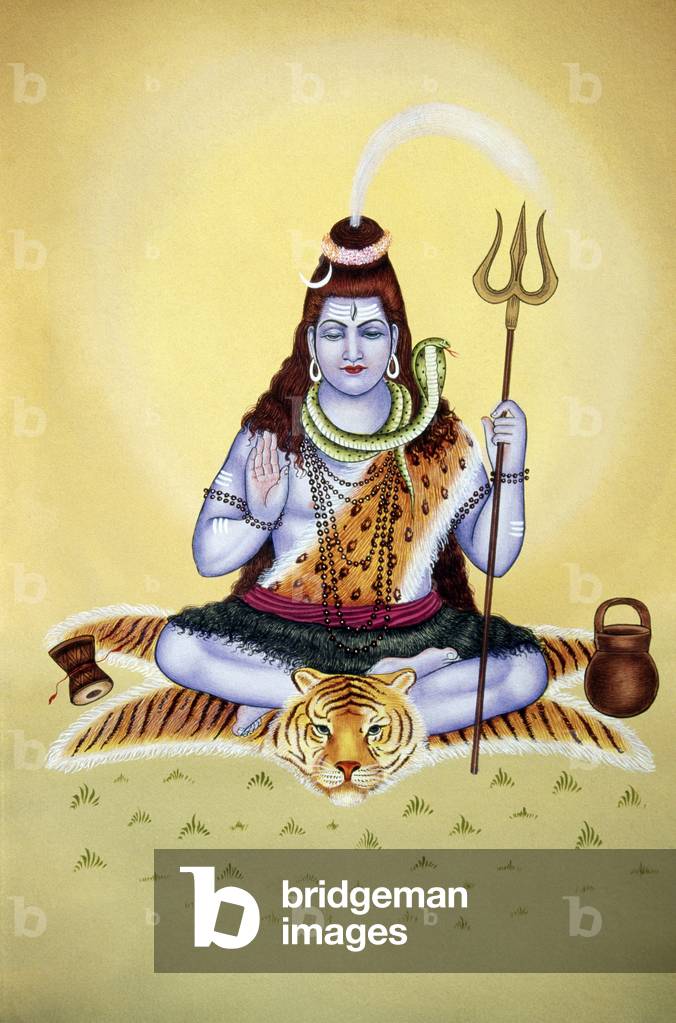Lord Shiva Shanker Miniature Painting on Paper