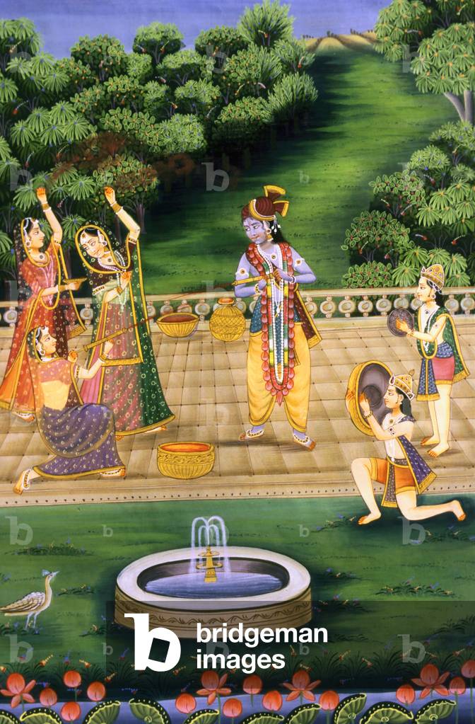 Picture of Krishna Playing Holi with Gopies (Nalkdwral Pichwai School), India