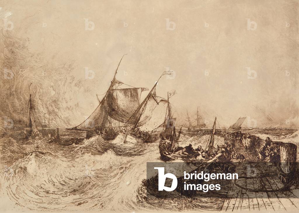 Calais Harbour, 1875 (etching)