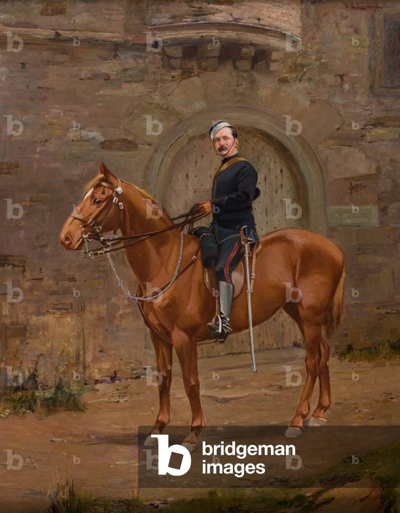 A Volunteer Officer on Horseback, 1888 (oil on canvas)
