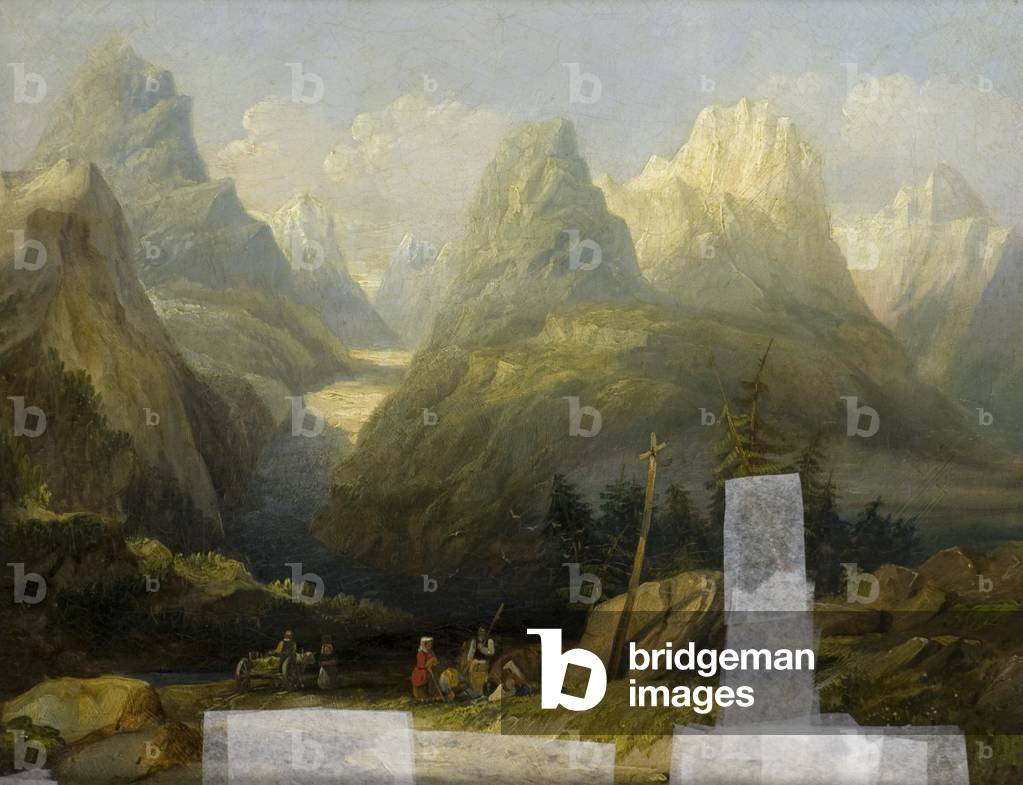 A View of the Alps, 19th century (oil on canvas)
