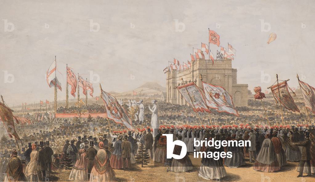 Opening of Baxter Park Dundee 9th September 1863, 19th century (colour litho)