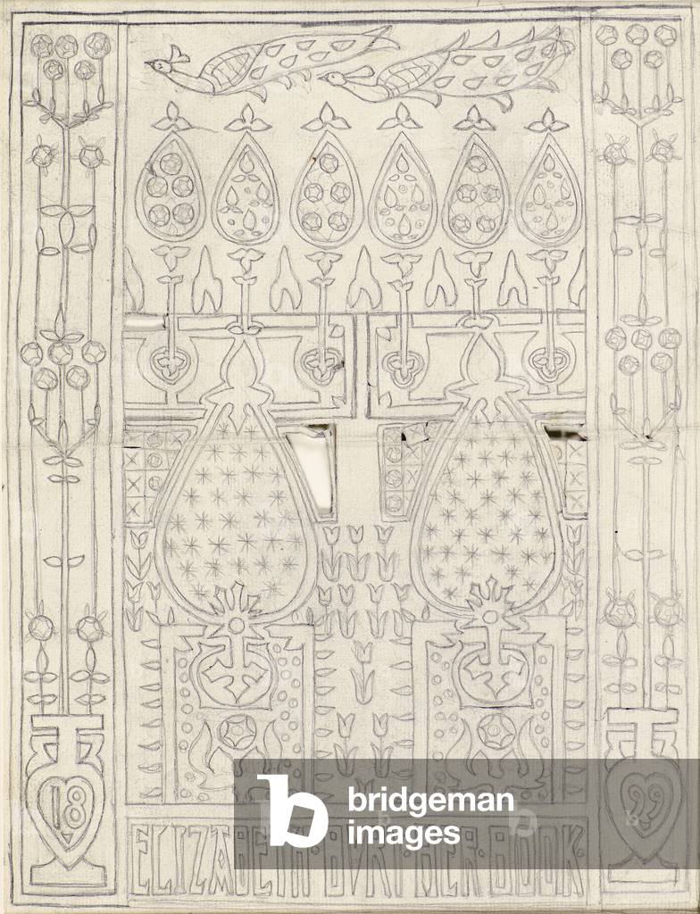Design for a book cover, 1899 (pencil)