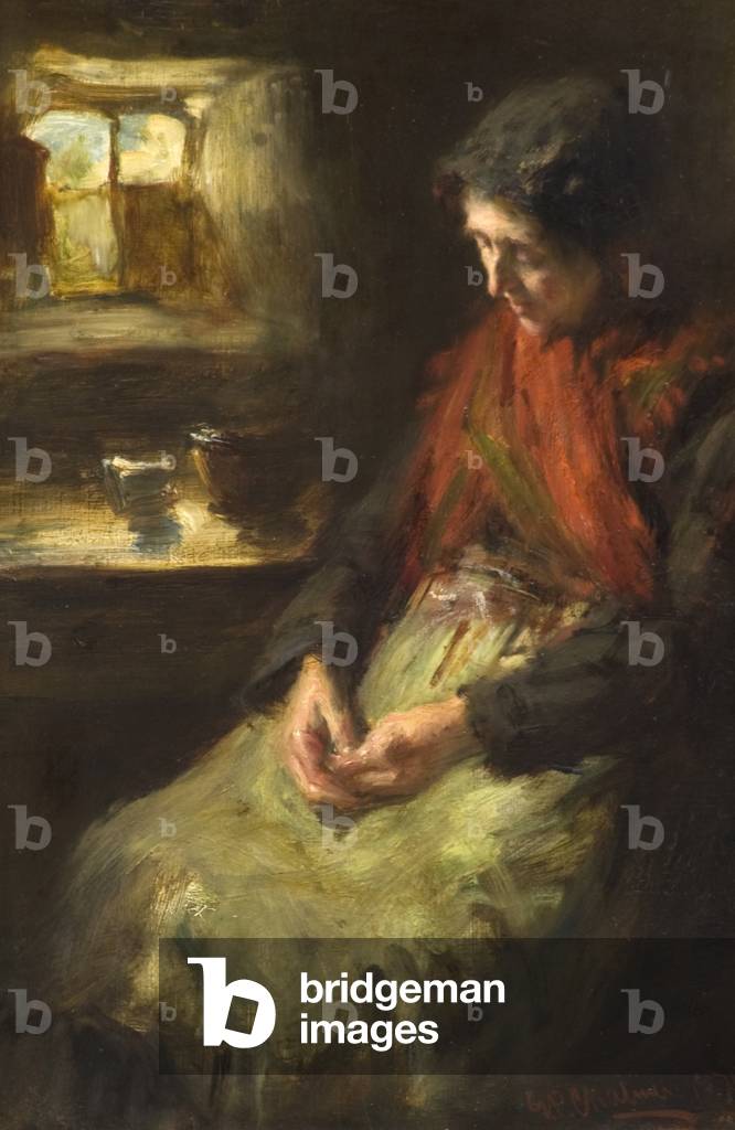Asleep, 1871 (oil on canvas)