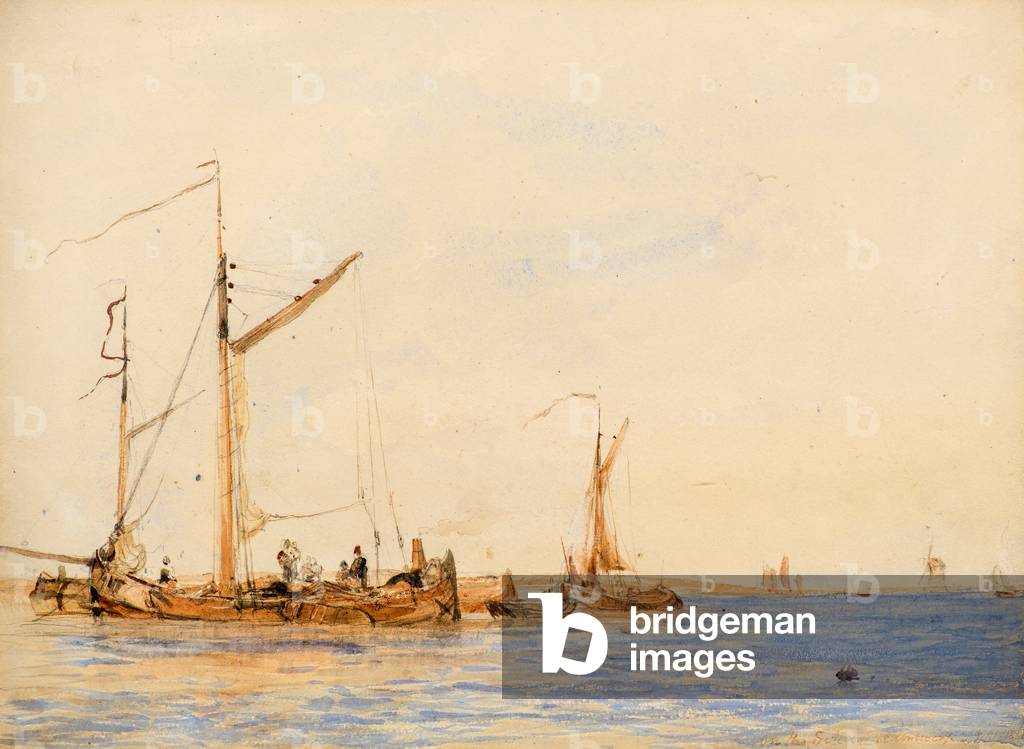 River Scene [or On the Scheldt at Antwerp], c.1836 (w/c)