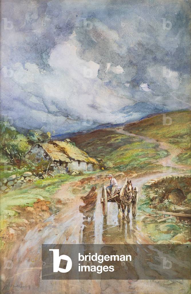 A Highland Storm, 1905 (w/c)