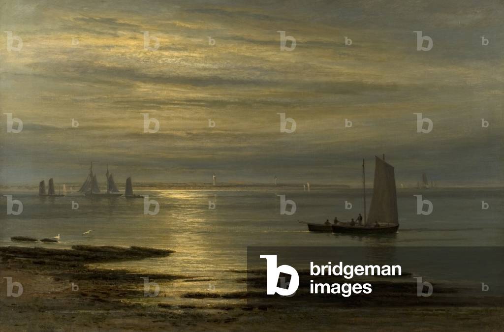 The Mouth of the Tay - Moonrise, 1875 (oil on canvas)