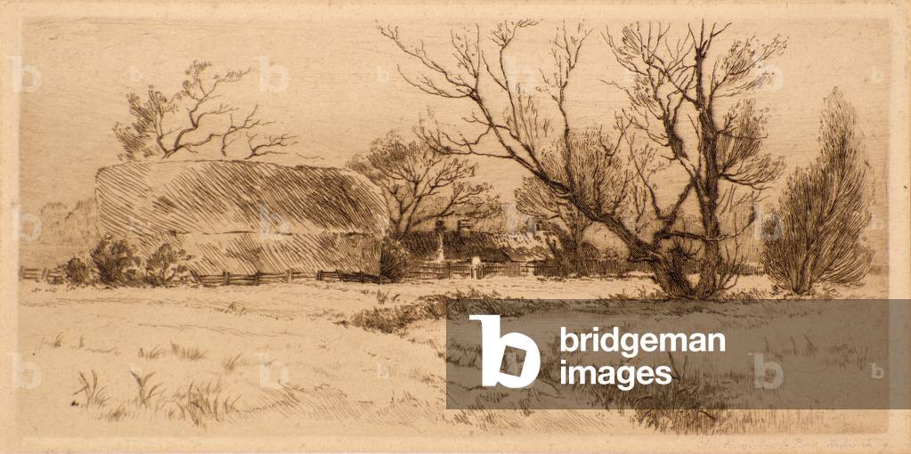 Old Farm Court Road, Dulwich (etching)