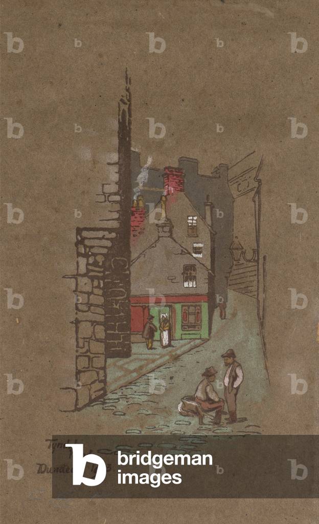 Tyndal's Wynd, Dundee, c.1903 (hand-coloured print)