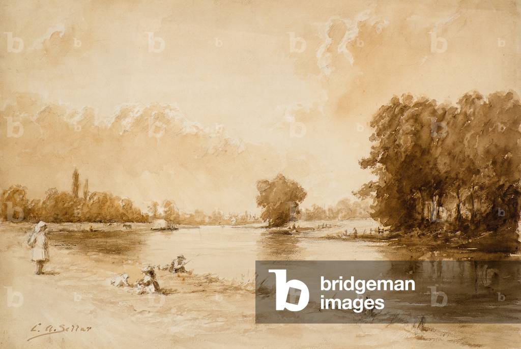 The Thames near Kew (w/c)