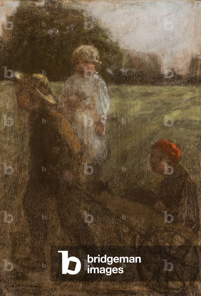 Children with Barrow (pastel)