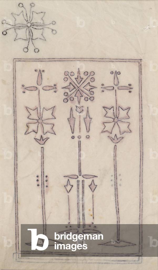 Design for an embroidery, 1899 (pencil)