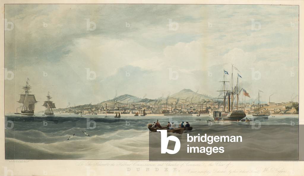 View of Dundee from the River, 1839 (aquatint)
