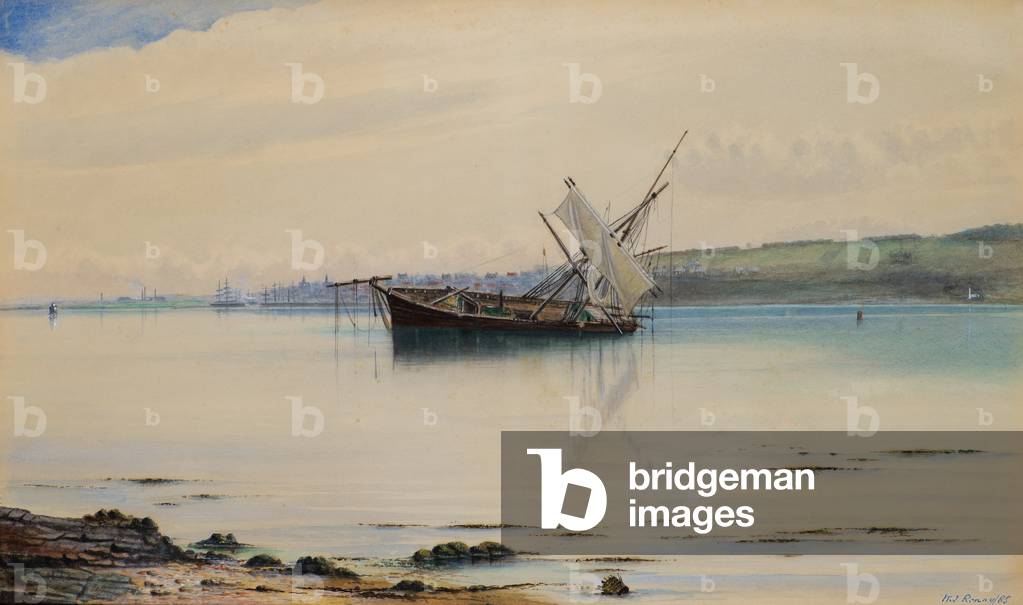 Tayport from Dundee, 1885 (w/c)