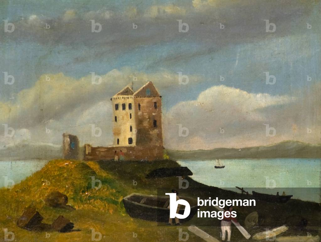 Broughty Castle, 19th century (oil on panel)