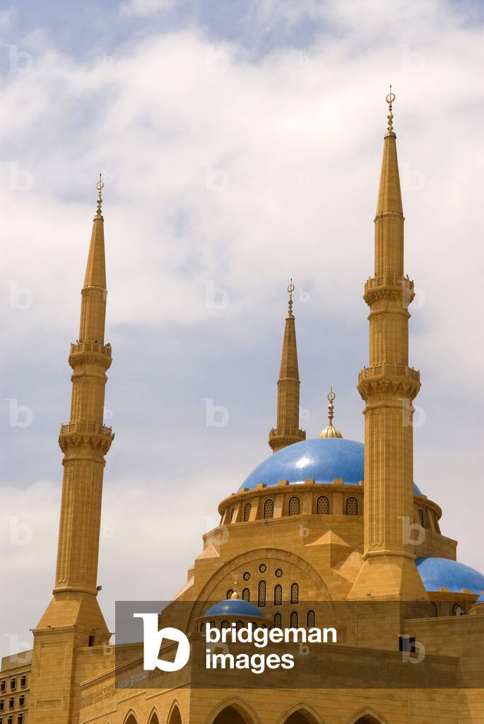 Muhammad Al-Amine Mosque (4 minarets which stand 65 metres high), Downtown, Beirut, Lebanon (photo)