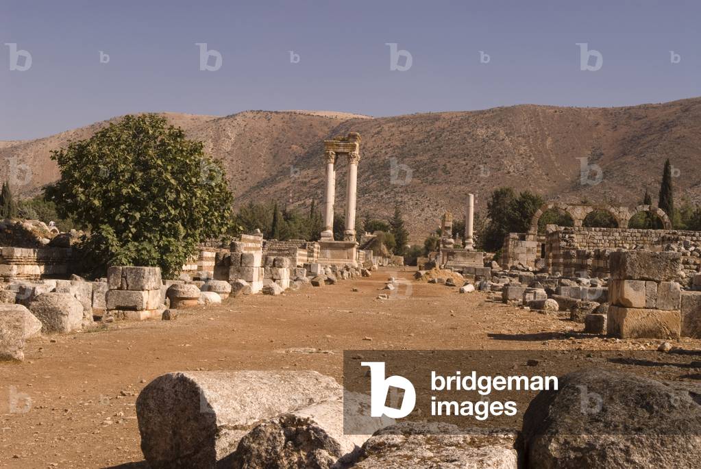 Decumanus Maximus & Tetrapylon, Aanjar, Bekaa Valley, Lebanon Umayyad era archaeological site (photo)
