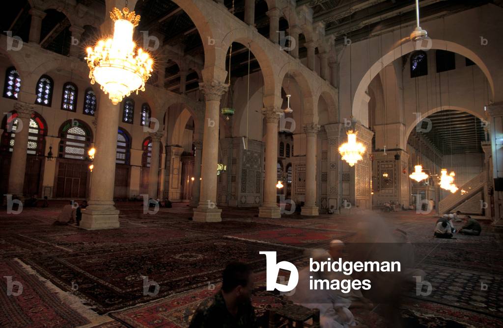Interior of Umayyad Mosque, Damascus, Syria (photo)