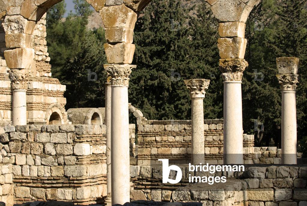 Section of the Great Palace, Aanjar, Bekaa Valley, Lebanon Umayyad era archaeological site (photo)