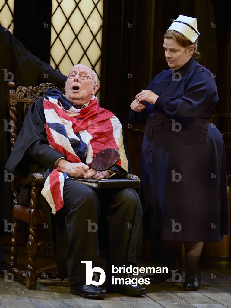 Richard Wilson playing the Headmaster & Jenny Galloway as the Matron in Alan Bennett's play Forty Years On, Chichester Festival Theatre, Sussex, UK. 25.04.2017.