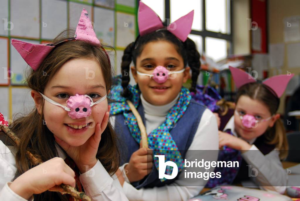 Infant school pupils dressed