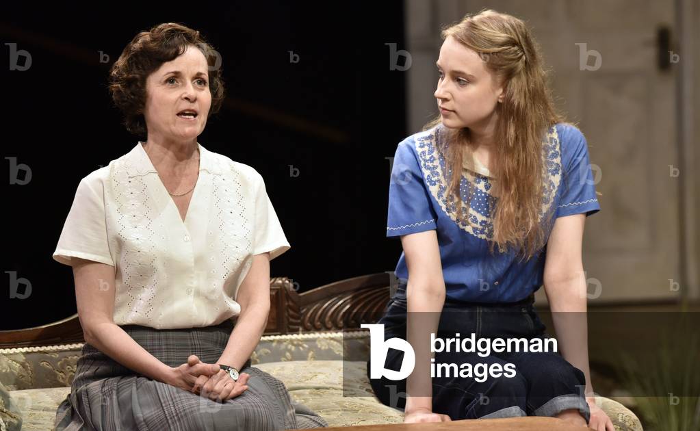 Amanda Root (left, playing Miss Madrigal) and Emma Curtis (playing Laurel) in Enid Bagnold's The Chalk Garden, Chichester Festival Theatre, Chichester, Sussex, UK. Wednesday 30 May 2018.