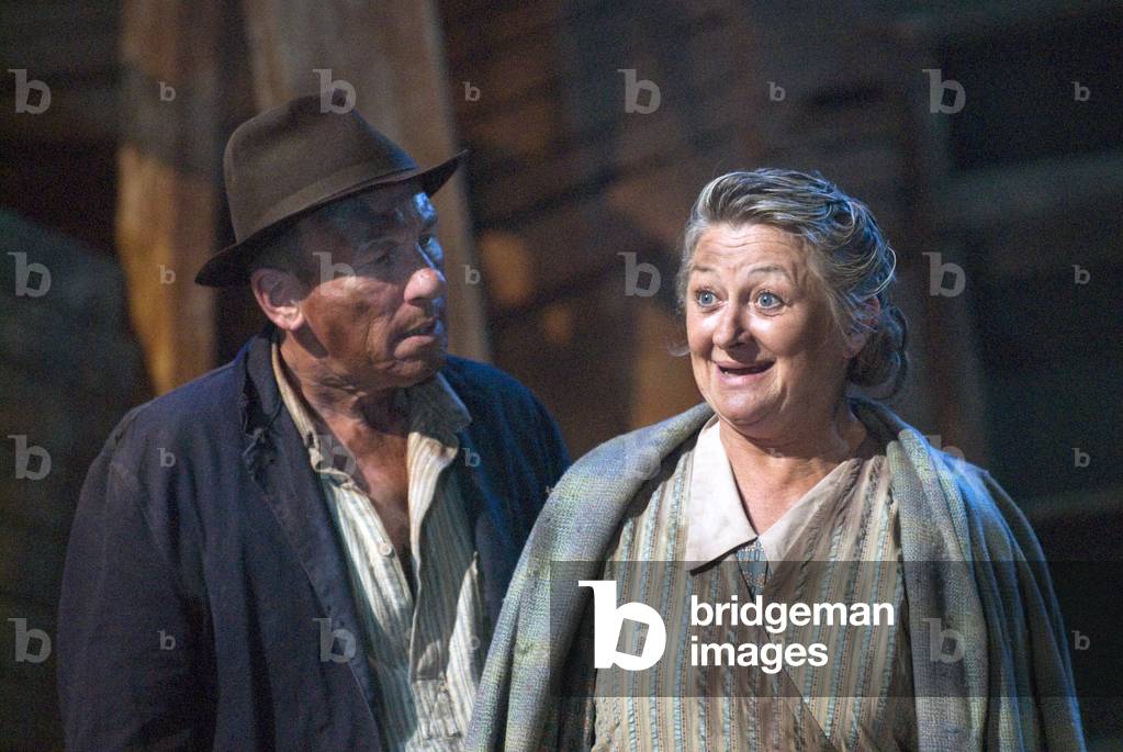 Christopher Timothy playing Pa Joad and Sorcha Cusack as Ma Joad in The Grapes of Wrath, Chichester Festival Theatre, July 2009.