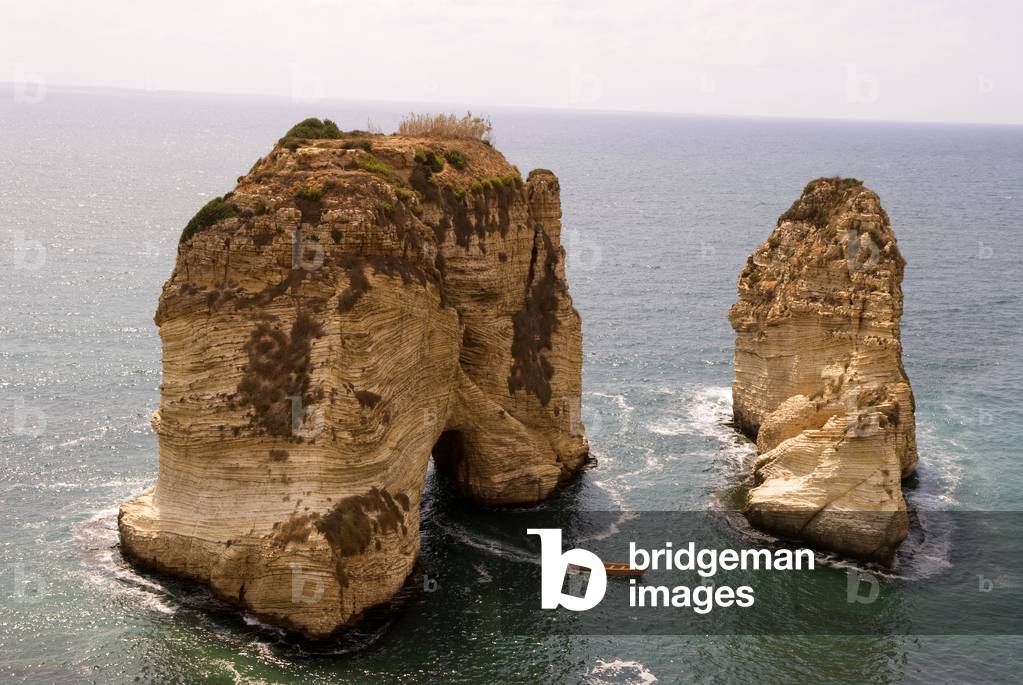 Beirut's most famous natural landmark the Pigeon Rocks, Raouche, Beirut, Lebanon (photo)