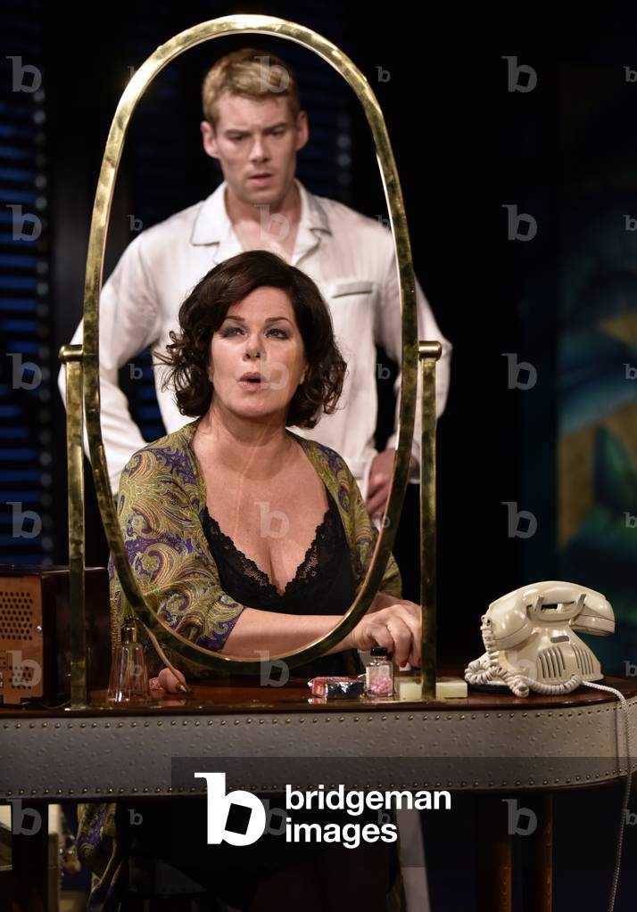 Marcia Gay Harden in the role of The Princess Kosmonopolis aka Alexandra del Lago & Brian J. Smith playing Chance Wayne in a scene from Tennessee Williams Sweet Bird Of Youth, Chichester Festival Theatre, Chichester, West Sussex, UK. Thursday 8 June 2017.