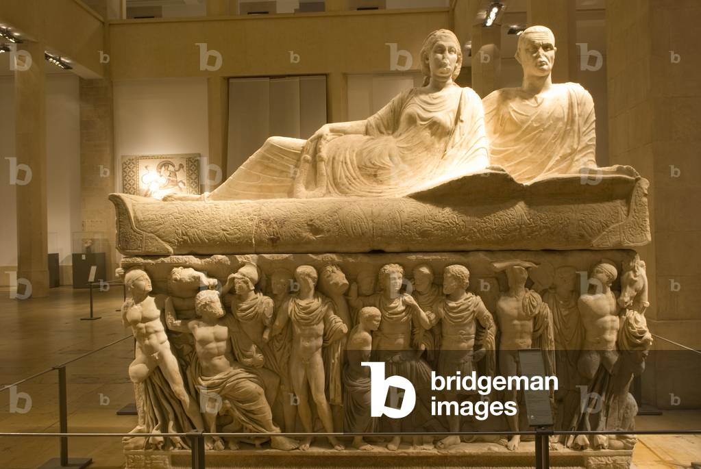 Sarcophagus depicting the Legend of Achilles (marble)