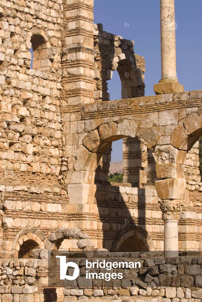 Section of the Great Palace, Aanjar, Bekaa Valley, Lebanon Umayyad era archaeological site (photo)