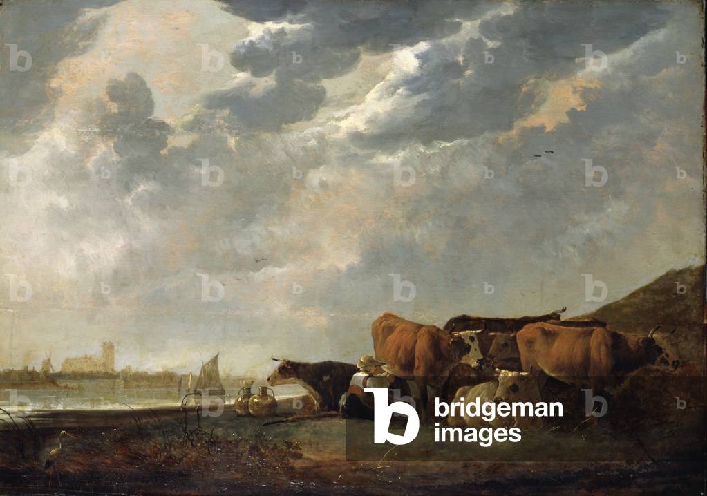 Bild von Gemälde "Vieh in der Nähe der Maas", 17. Jahrhundert von Aelbert Cuyp