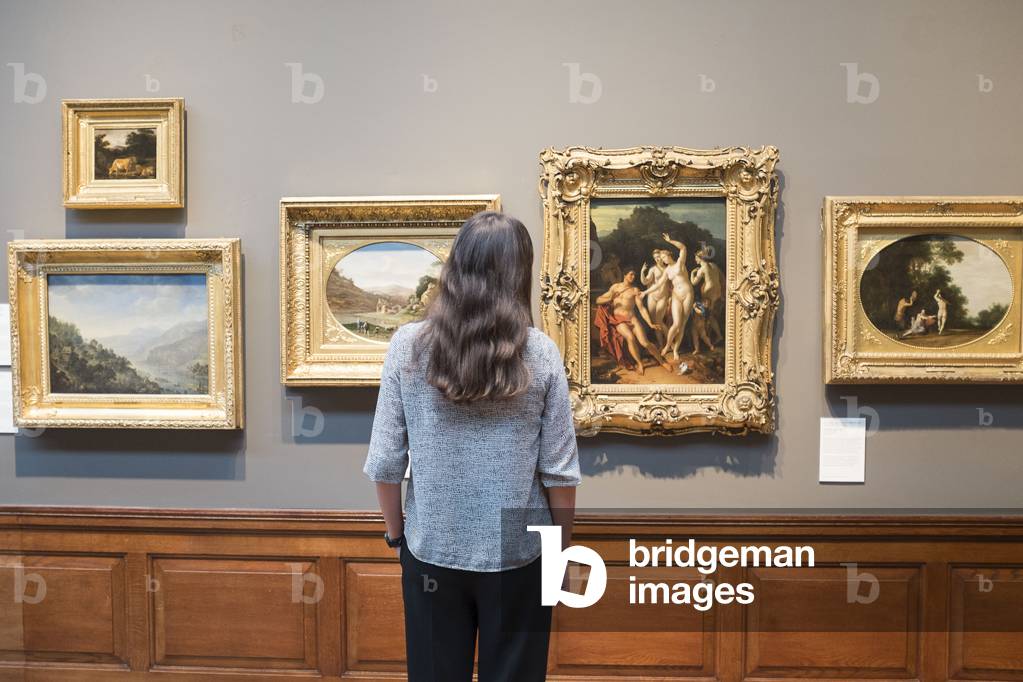 Viewing paintings in the Dulwich Picture Gallery (photo)