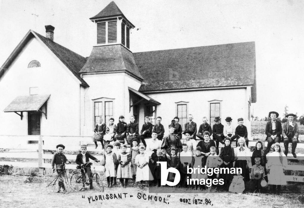 Florissant School, 1894 (b/w photo)