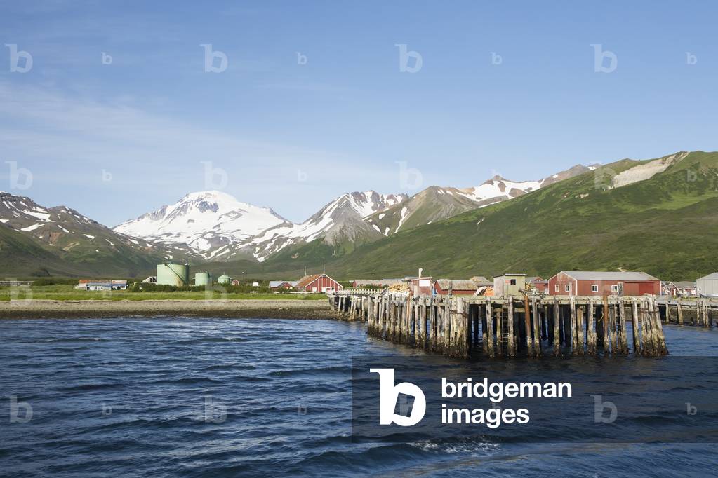 The Town Of False Pass On Unimak Island, The First Of The Aleutian Island Chain, Southwest Alaska, Summer (photo)