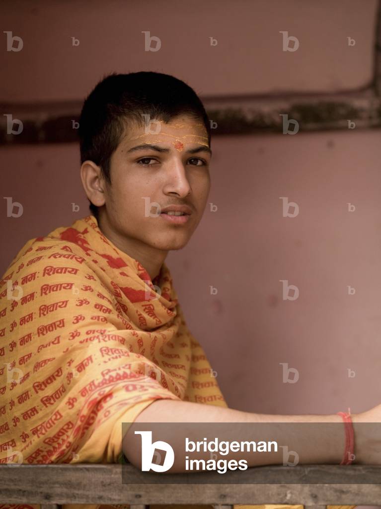 Portrait of Teenage Hindu Boy, Varanasi, India (photo)