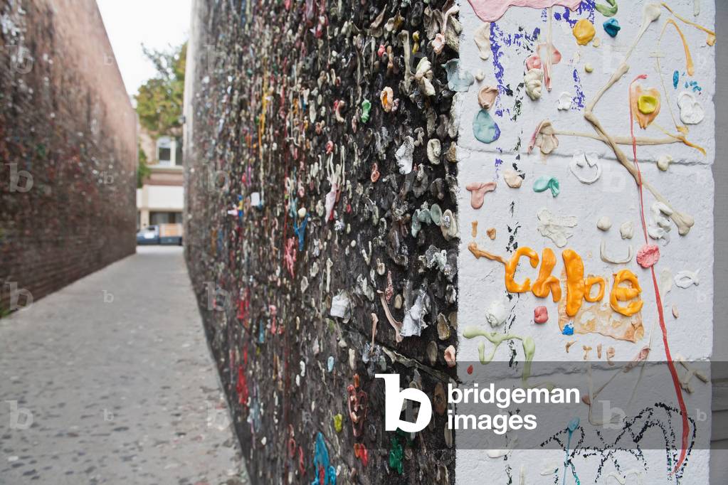 Bubble Gum on Wall, California, USA (photo)